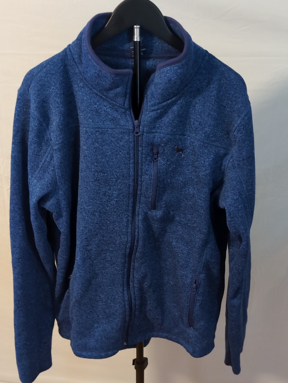 The Black Dog Martha's Vineyard Sweater Knit Full Zip Fleece Jacket L Blue